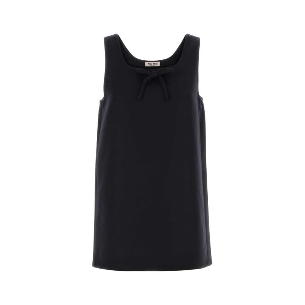 Miu Miu Women Midnight Blue Flannel Mini Dress